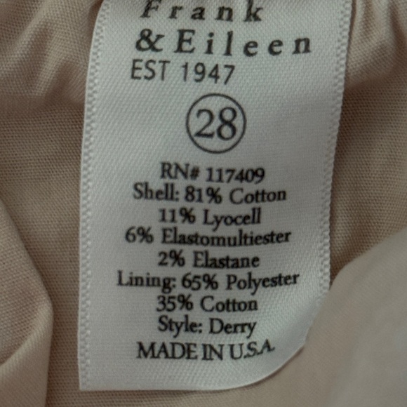 Frank & Eileen Derry Slim Straight Mid-Rise Jeans, Sand Waist 28 - Picture 10 of 14